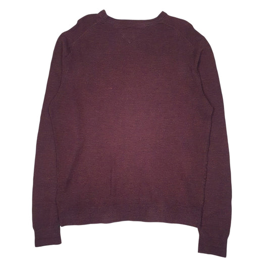 Mens Burgundy Tommy Hilfiger  Crewneck Jumper