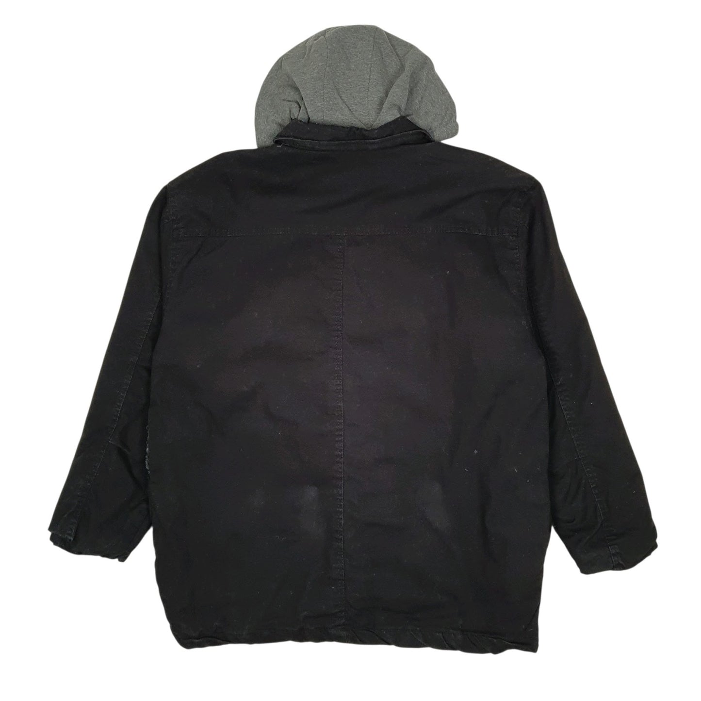 Mens Black Wrangler Windbreaker Hoodie Chore  Coat
