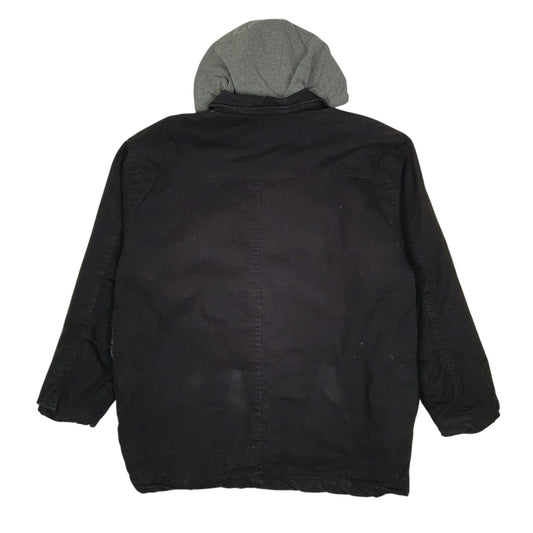 Mens Black Wrangler Windbreaker Hoodie Chore  Coat