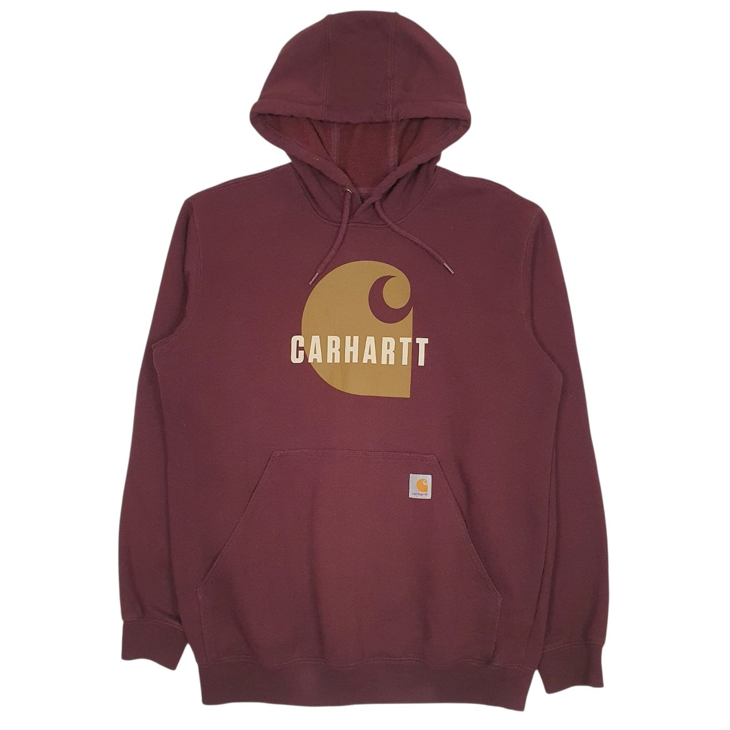 Mens Burgundy Carhartt Spellout Hoodie Jumper