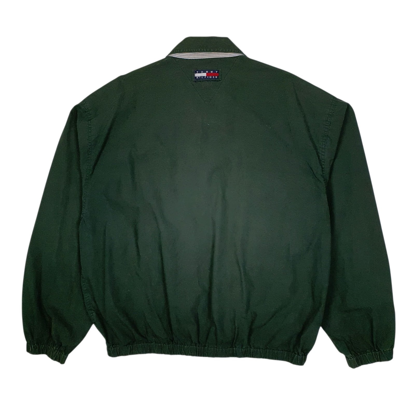 Mens Green Tommy Hilfiger Vintage 90s Bomber Windbreaker  Coat