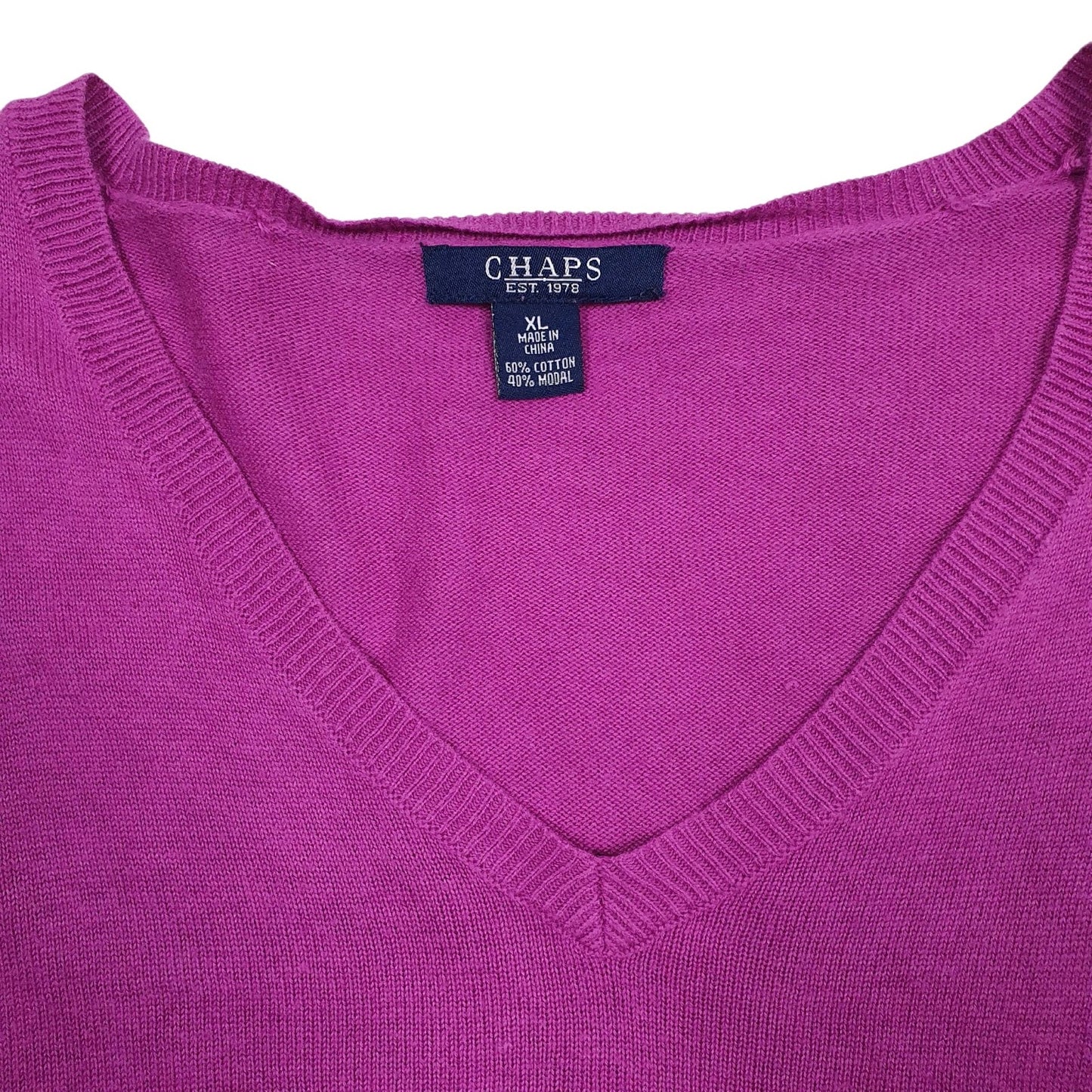 Womens Pink Chaps  V Neck Jumper