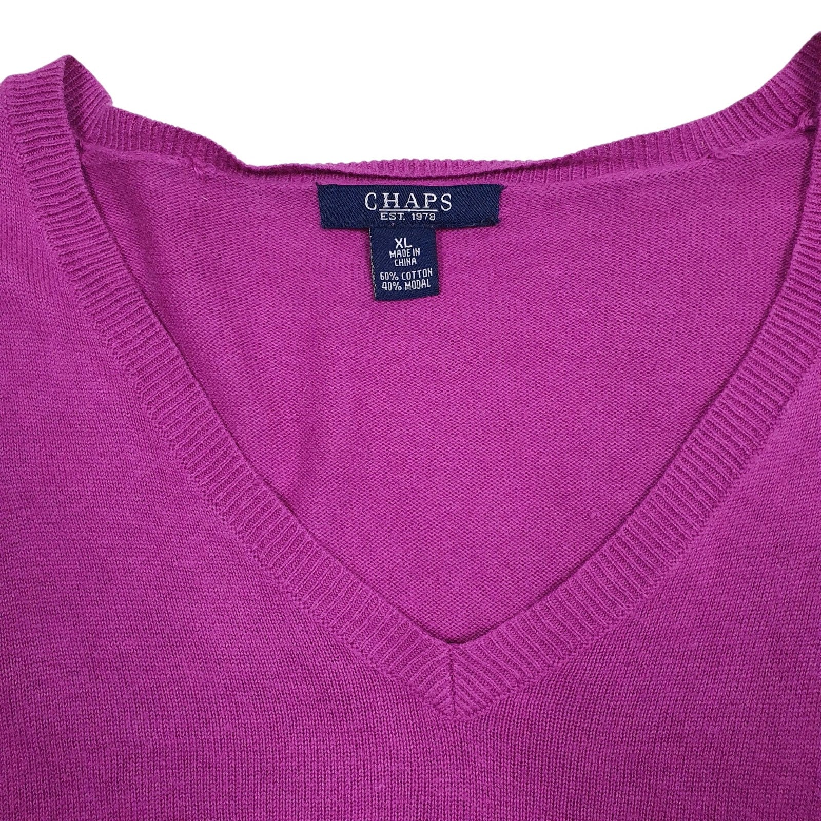 Womens Pink Chaps  V Neck Jumper