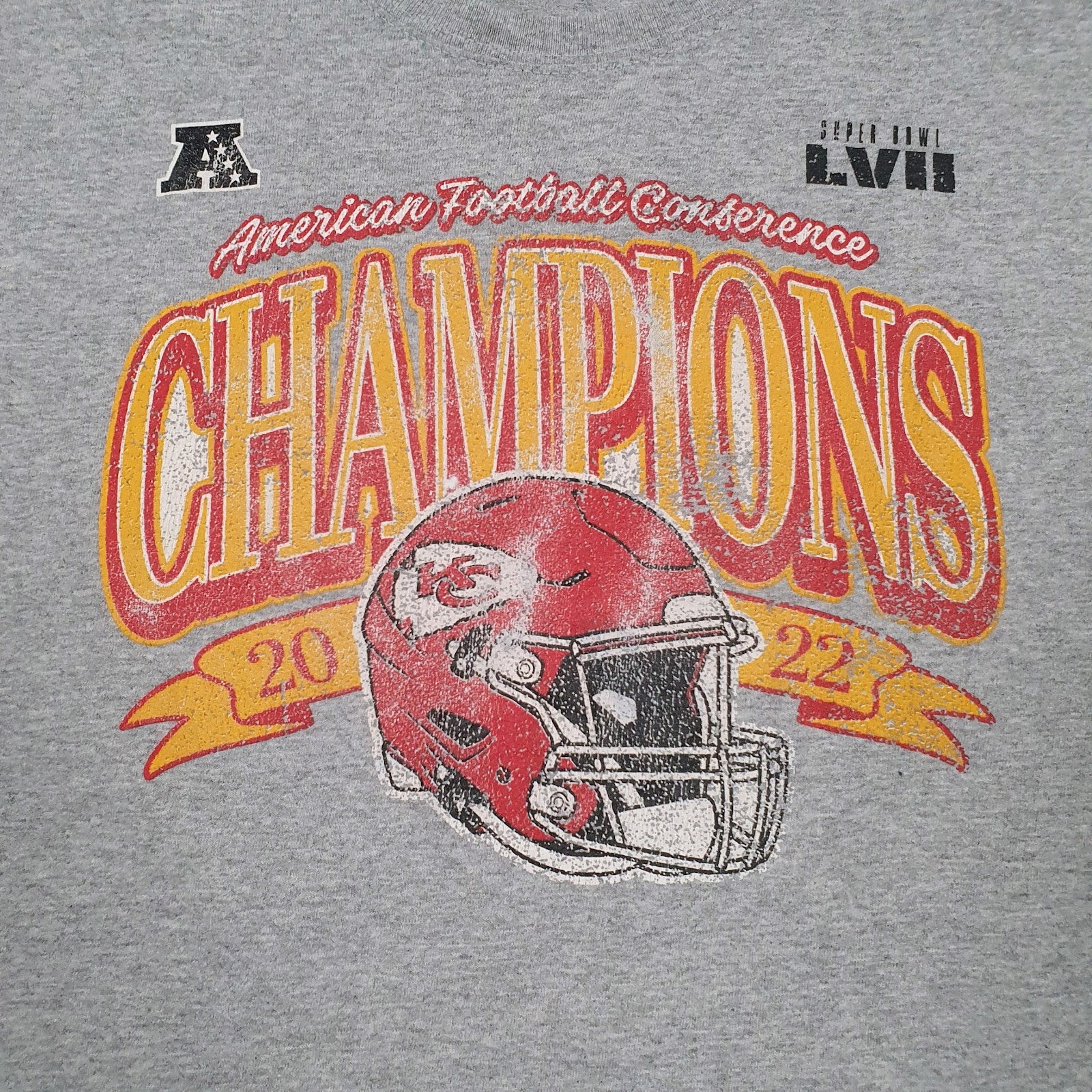 Mens Grey Unbranded American Football Conference KC  T Shirt