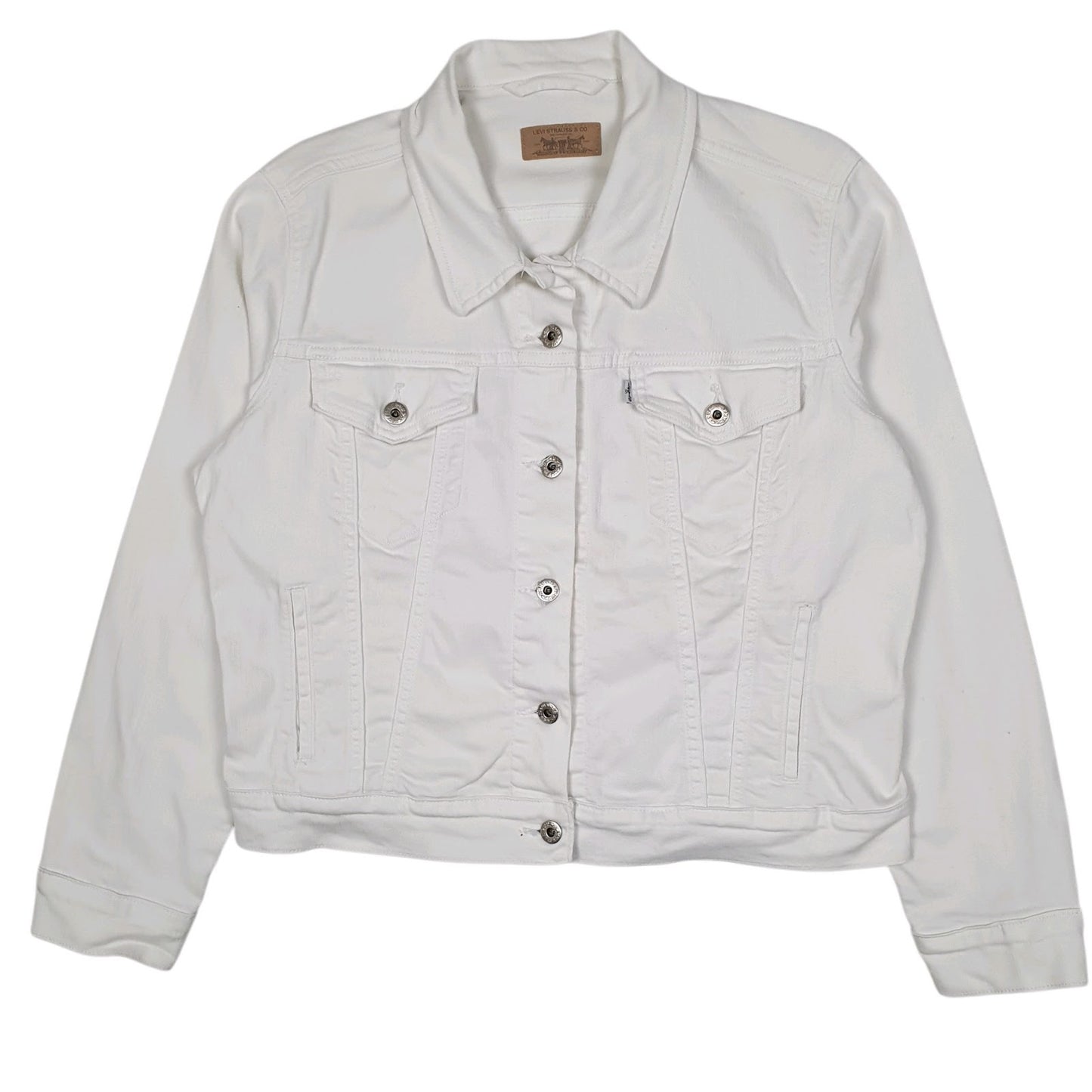Womens White Levis Type 3 Trucker Crewneck Coat