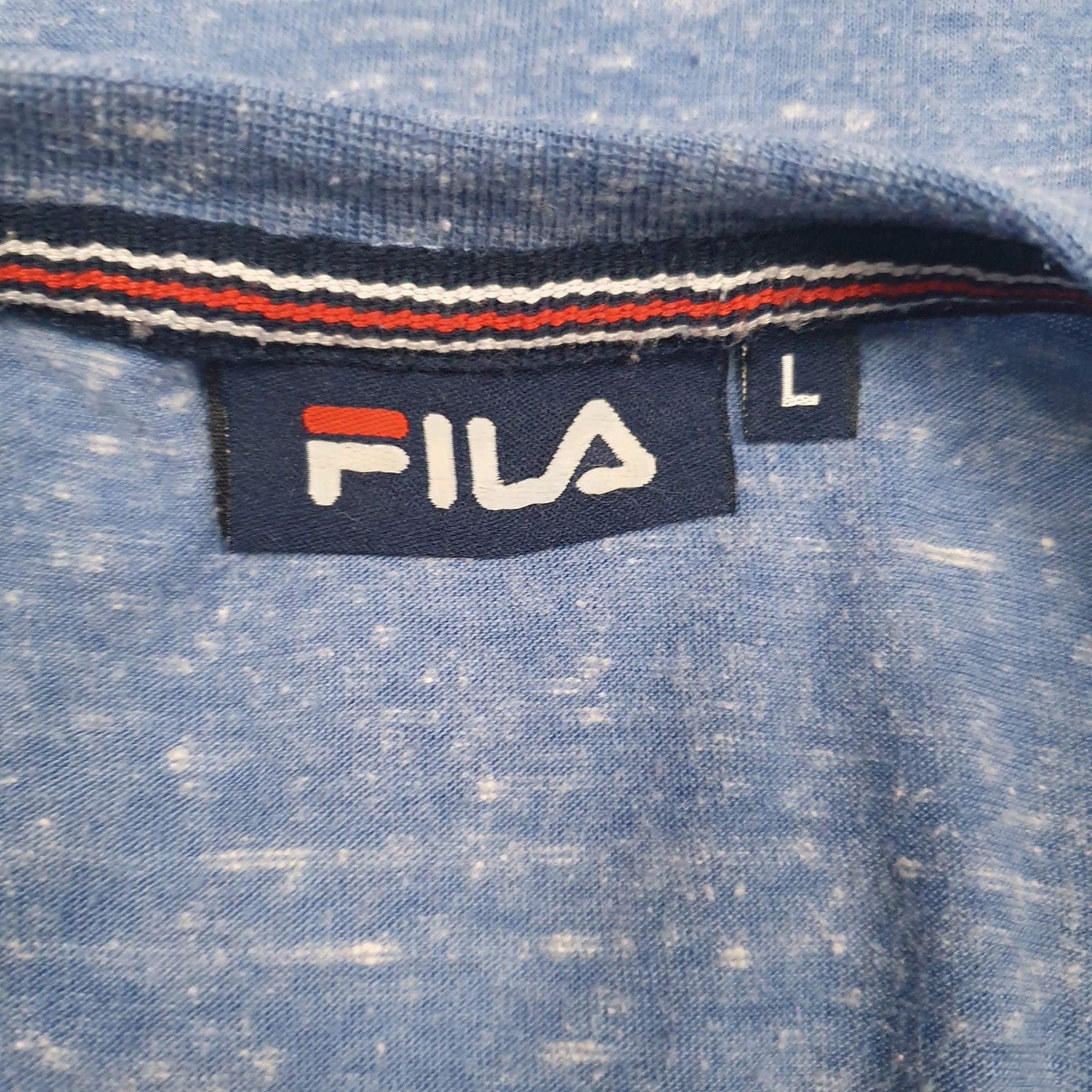 Mens Blue Fila Henley  T Shirt