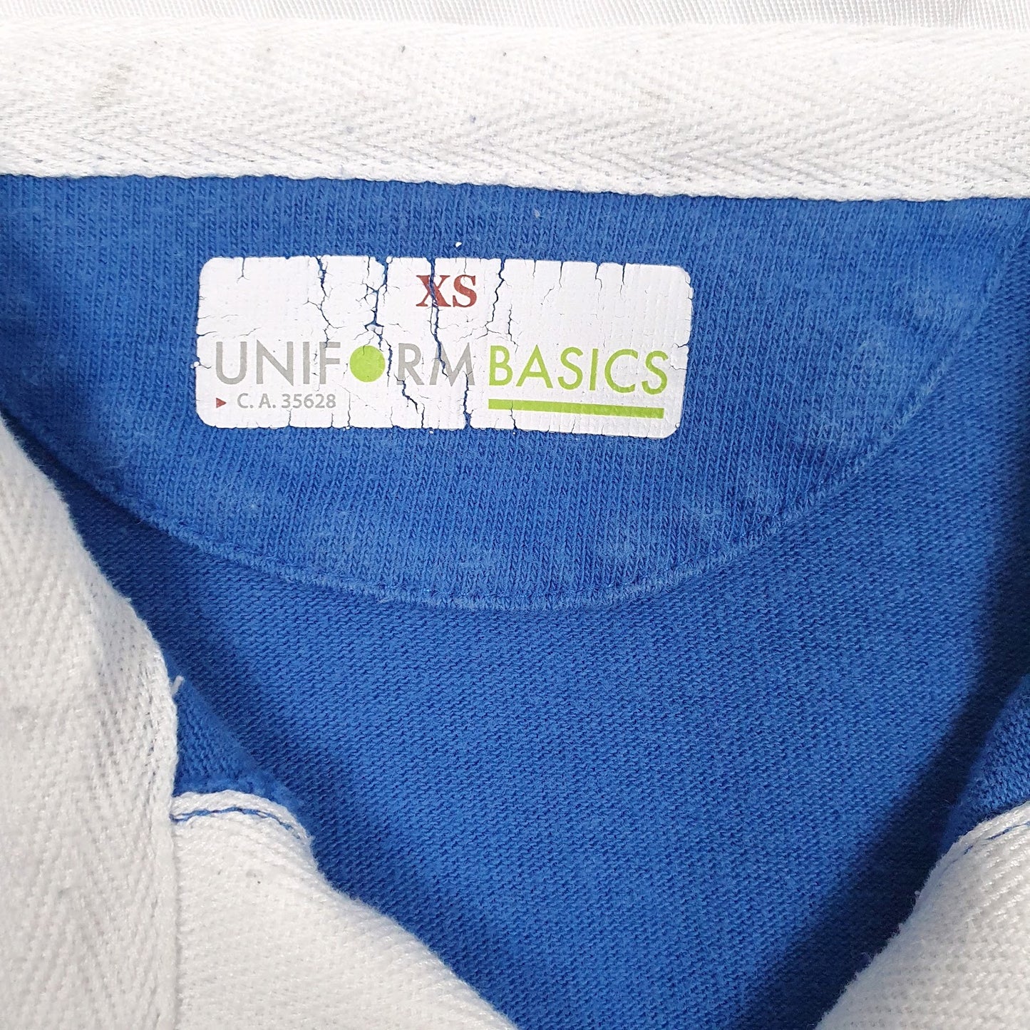Mens Blue Uniform Basics Rugby Crewneck Polo Shirt