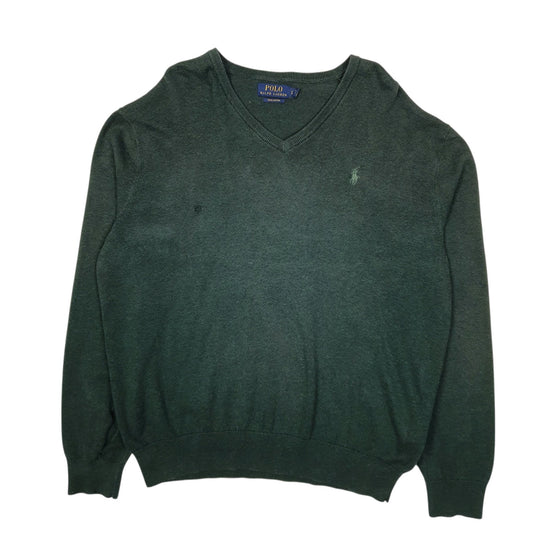 Mens Green Polo Ralph Lauren  V Neck Jumper