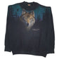 Mens Black Fruit Of The Loom Graphic Vintage Crewneck Jumper