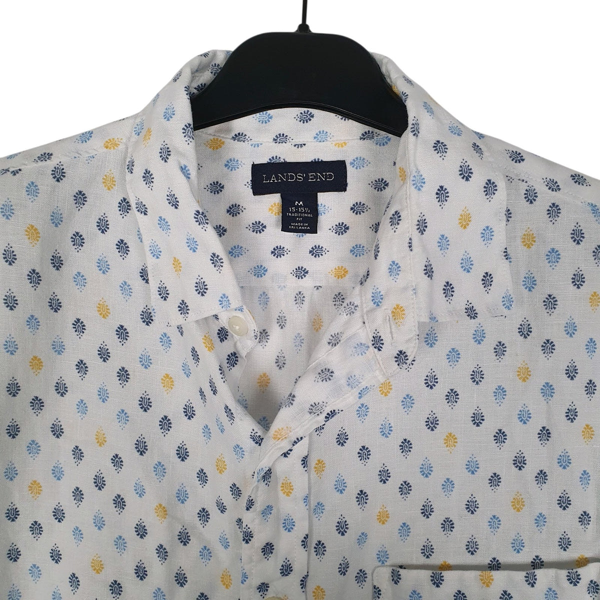 Mens White Lands End   Shirt