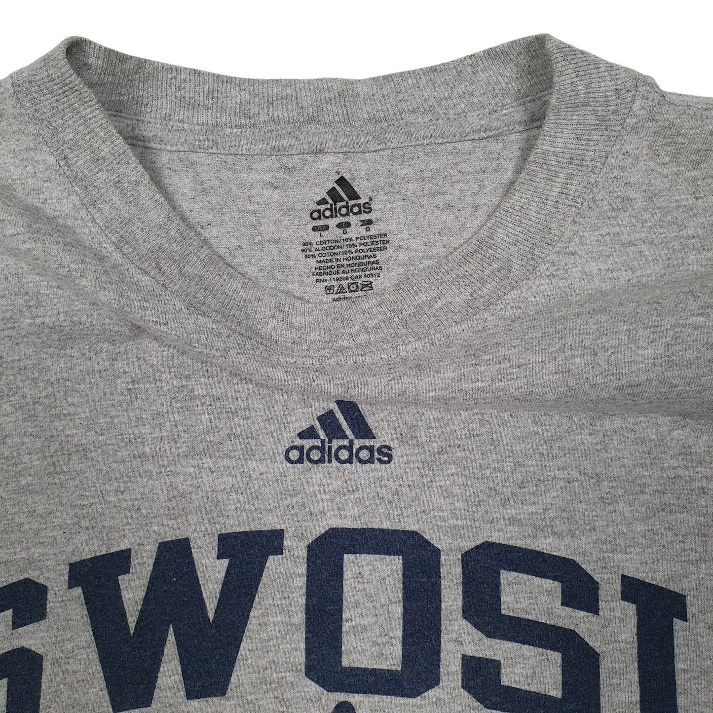 Mens Grey Adidas SWOSU Band  T Shirt