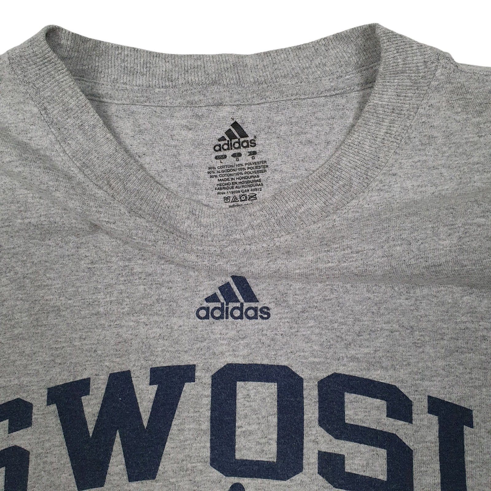 Mens Grey Adidas SWOSU Band  T Shirt