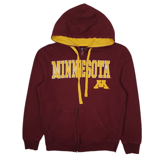 Mens Burgundy J.America Minnesota Hoodie Full Zip Jumper