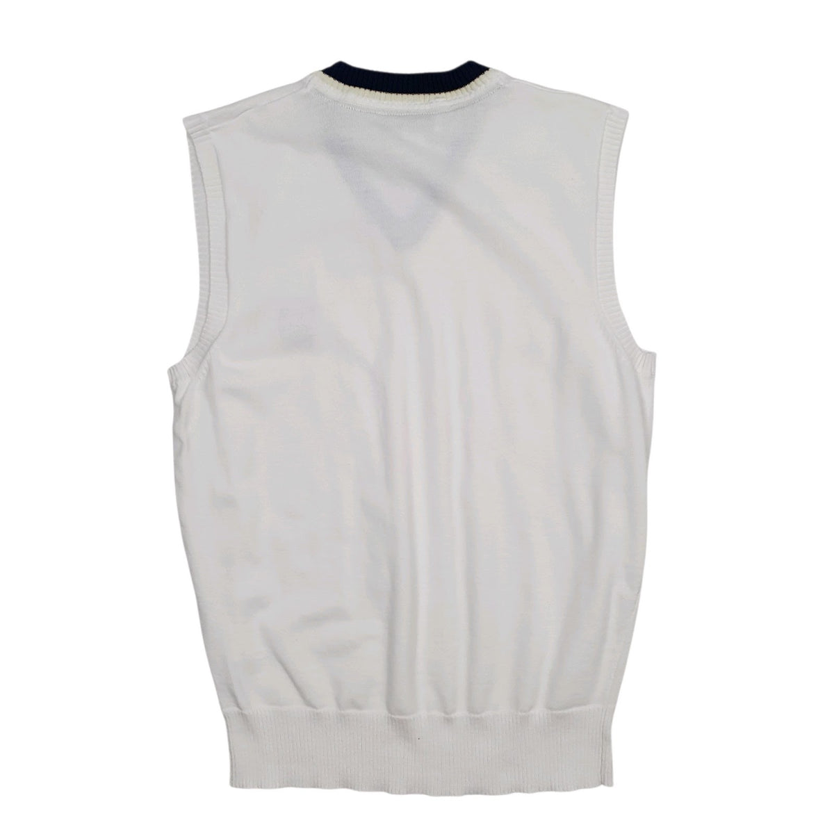 Mens White Sergio Tacchini Vintage 90s Vest Jumper