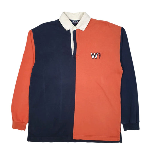 Mens Navy Devred Liberte Rugby Long Sleeve Polo Shirt