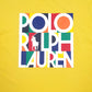 Mens Yellow Polo Ralph Lauren Spellout  T Shirt