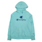Mens Blue Champion Spellout Hoodie Jumper