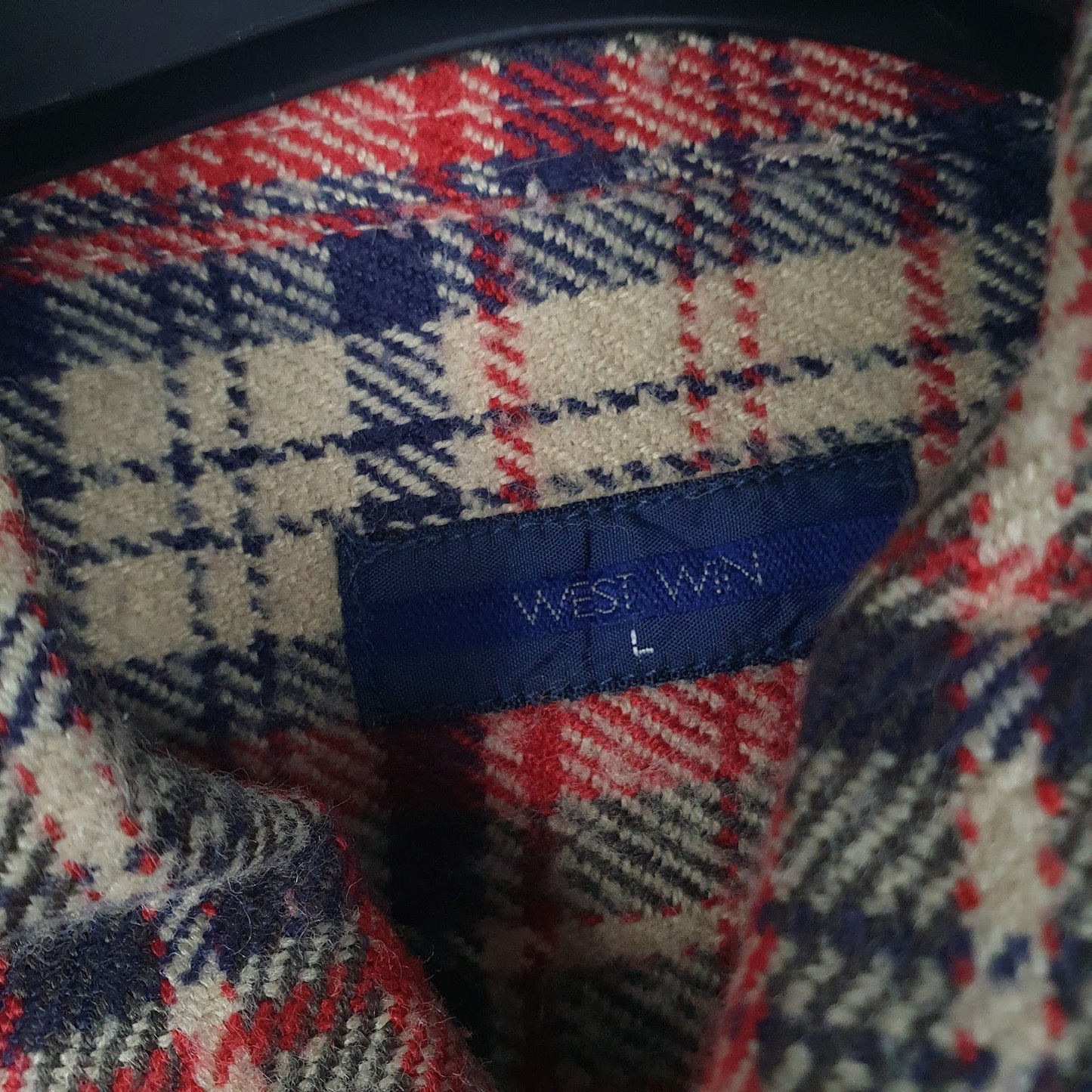 Mens Beige West Win Vintage Flannel  Shirt