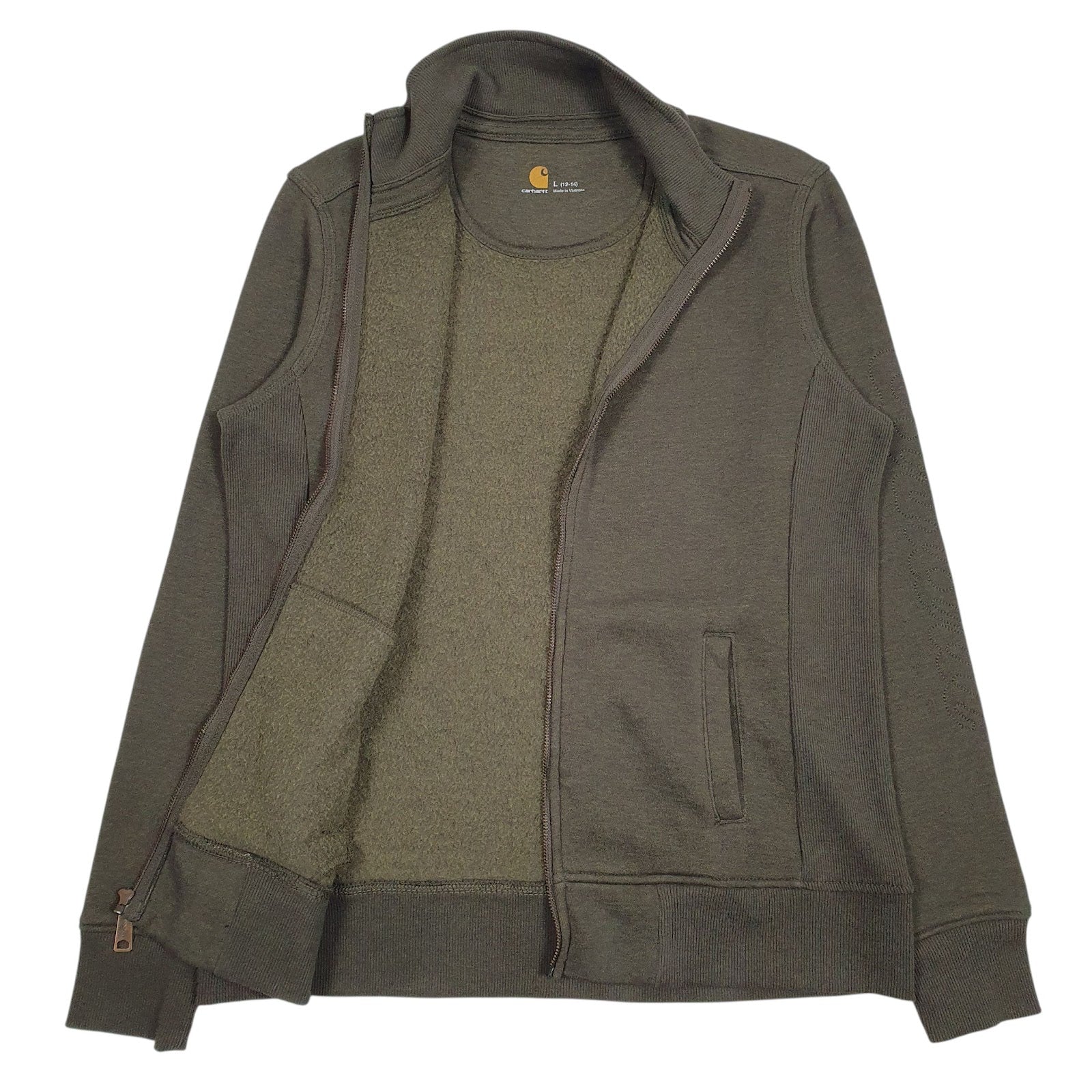 Womens Green Carhartt  Full Zip Jumper