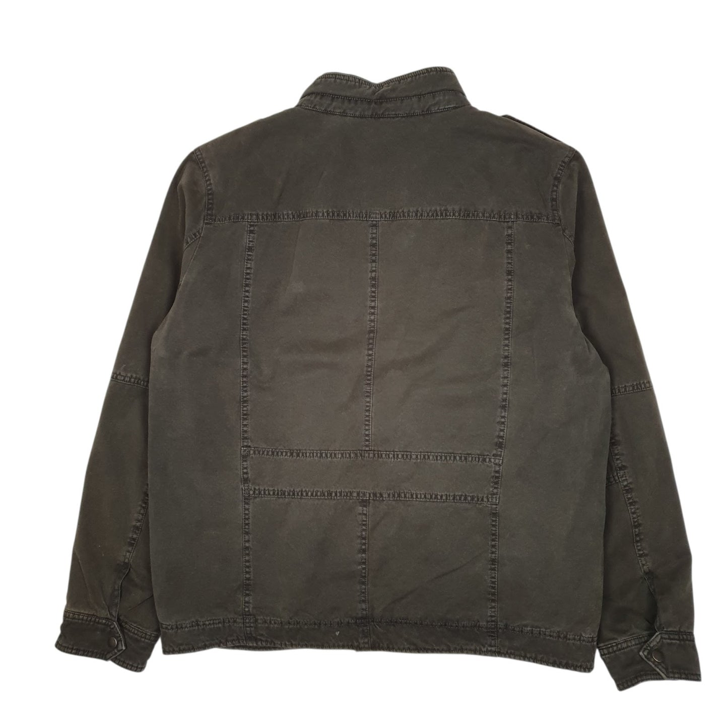 Mens Grey Levis Sherpa Lined Military Bomber  Coat