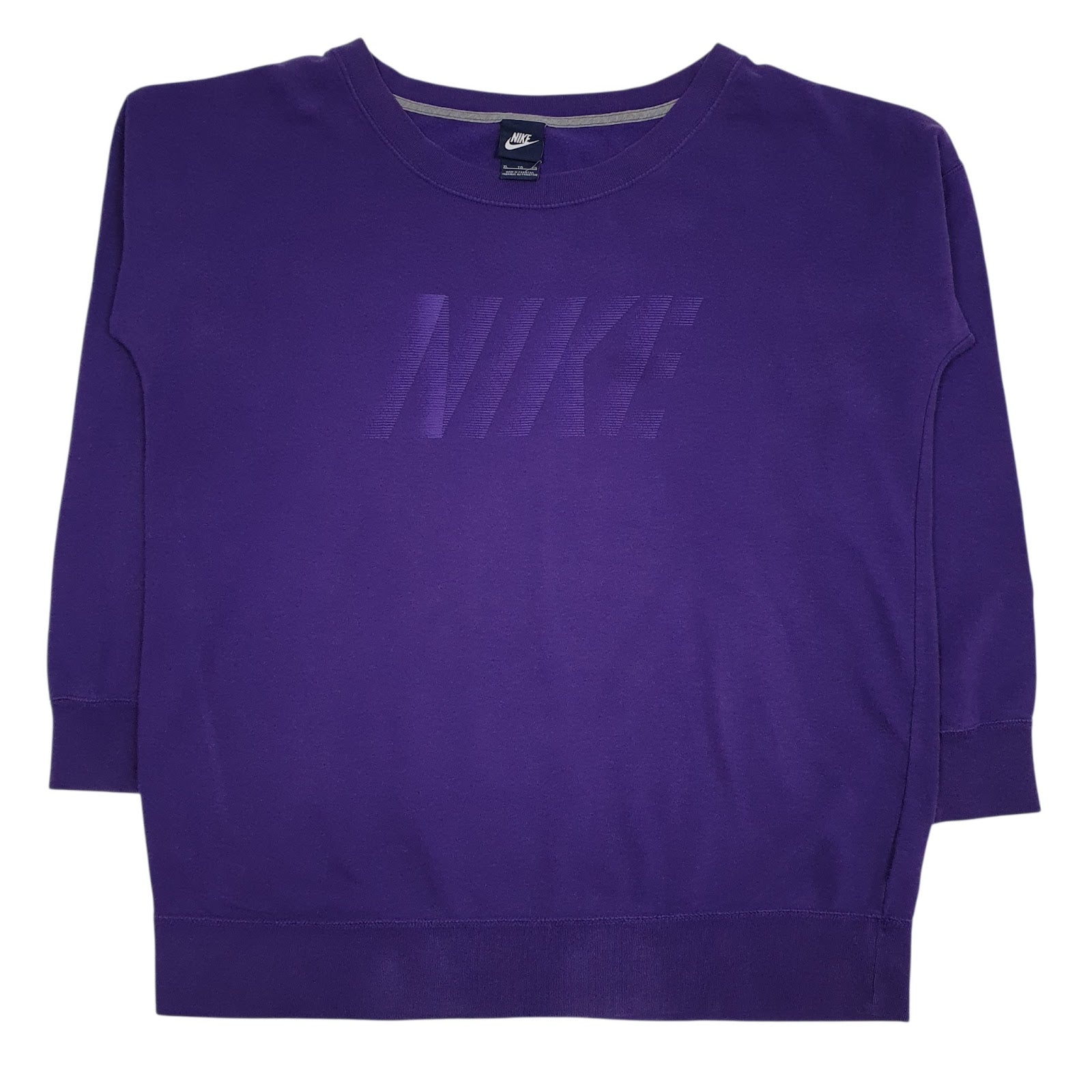 Mens Purple Nike Lightweight Spellout Crewneck Jumper