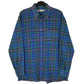 Mens Blue C&A Flannel Plaid Long Sleeve Shirt