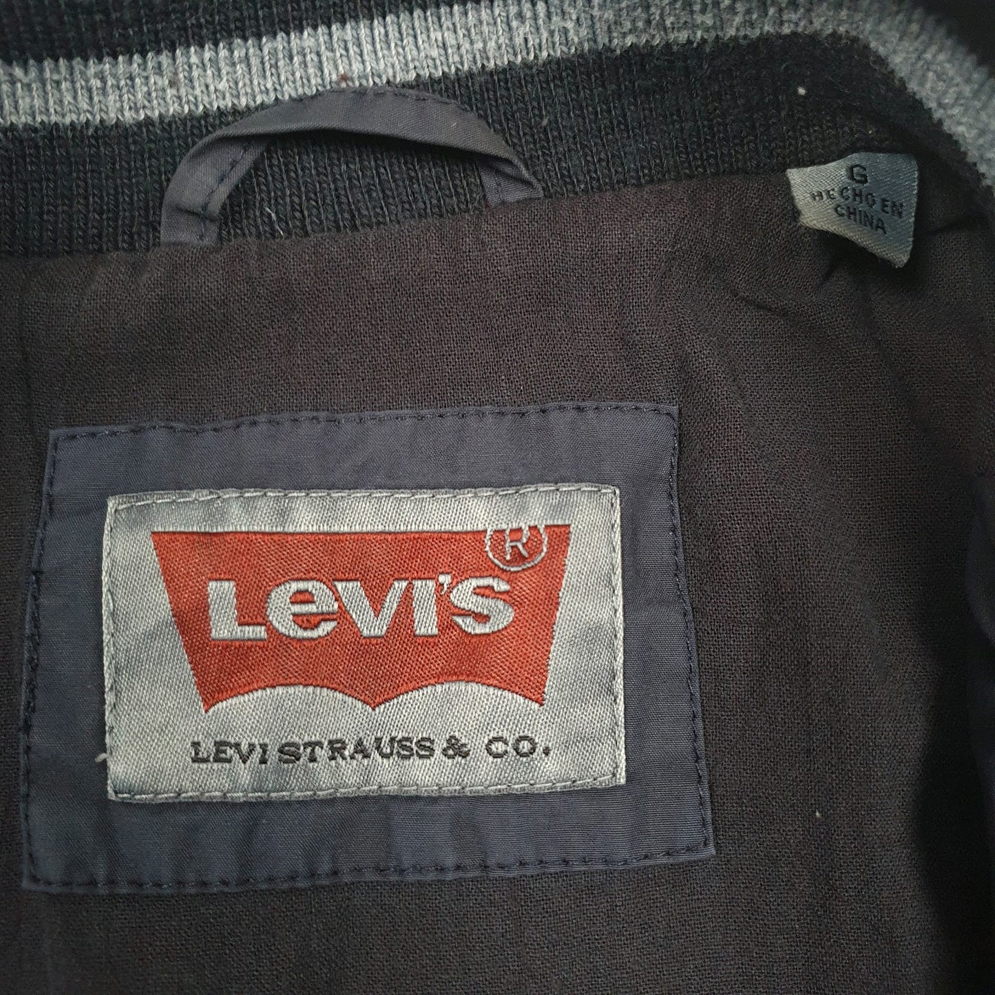 Mens Navy Levis Harrington Crewneck Coat
