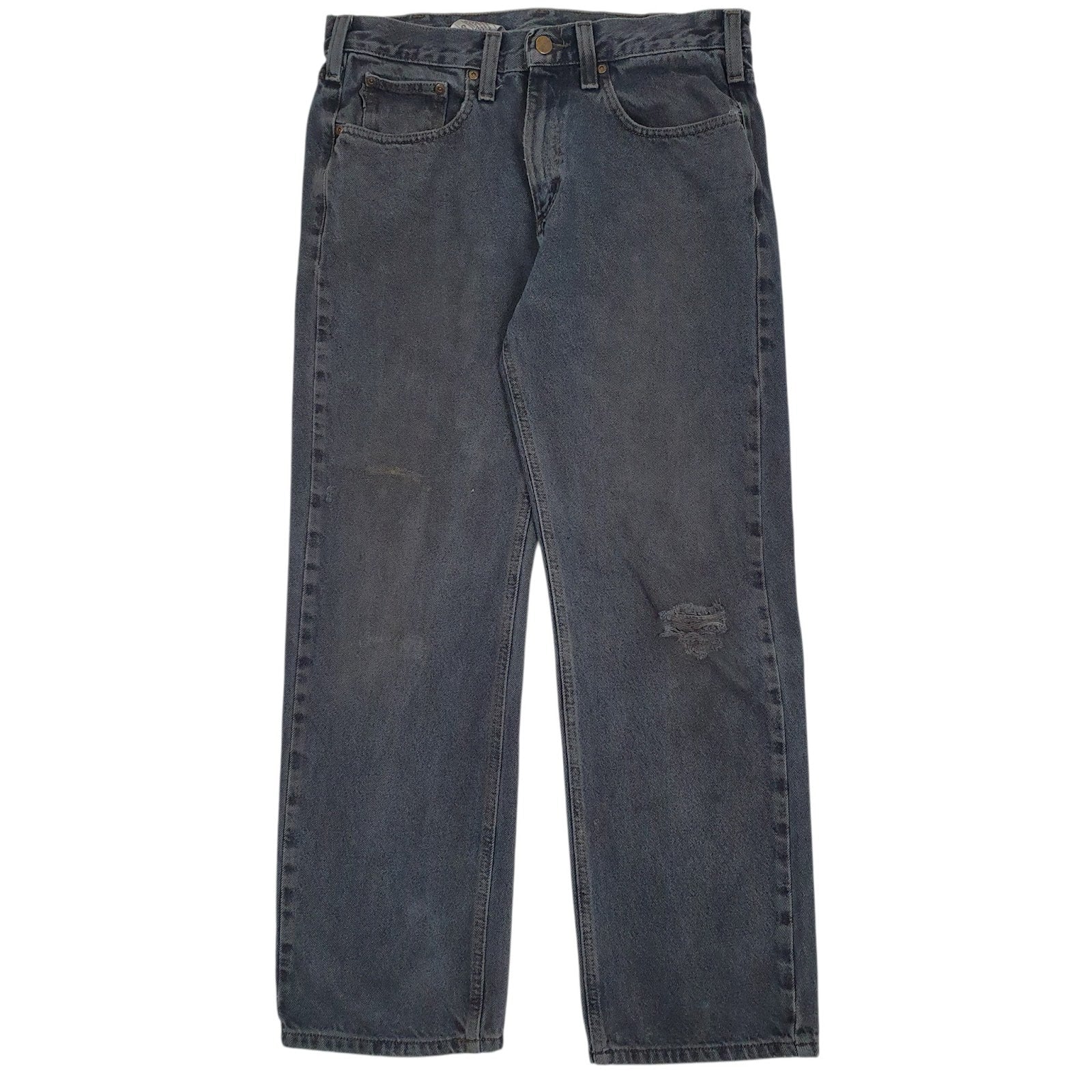 Mens Grey Carhartt B480 LVB Distressed Casual JeansW33 L30