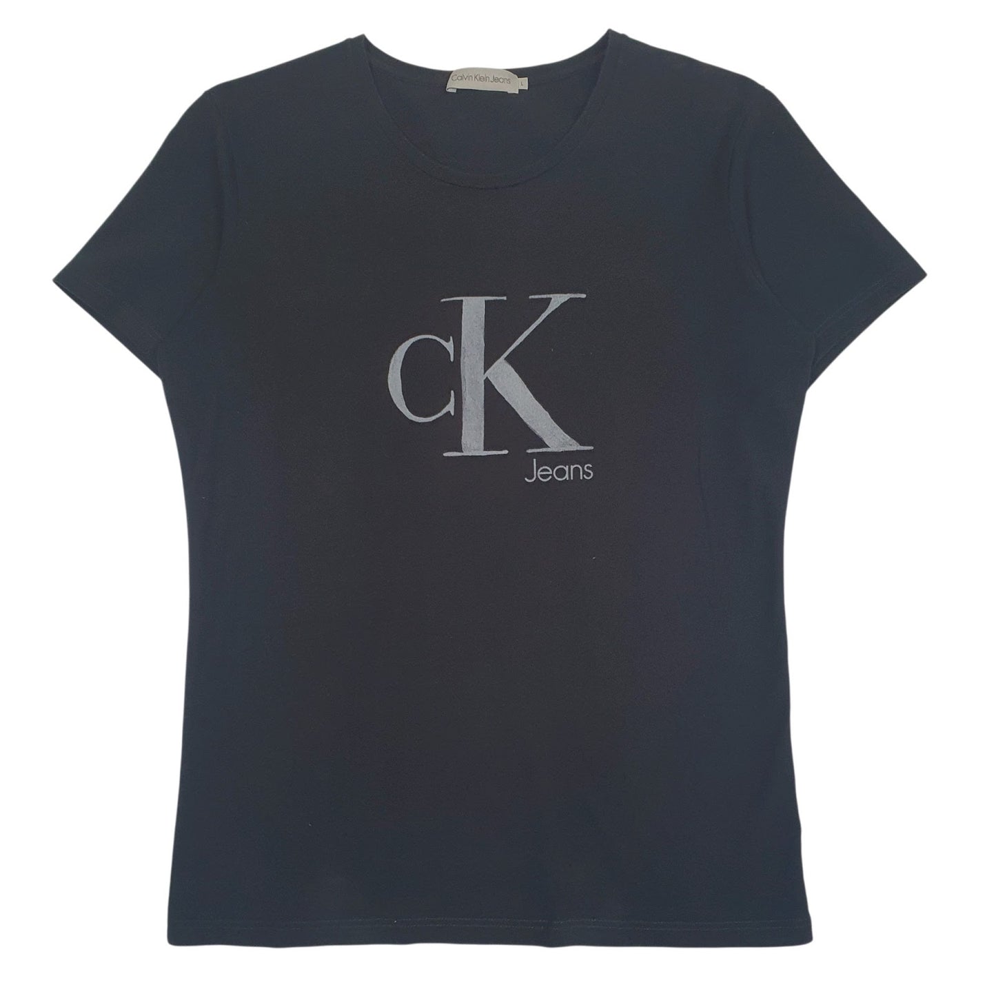 Womens Black Calvin Klein  Short Sleeve T Shirt