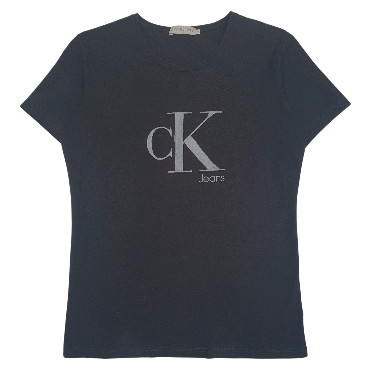 Womens Black Calvin Klein  Short Sleeve T Shirt