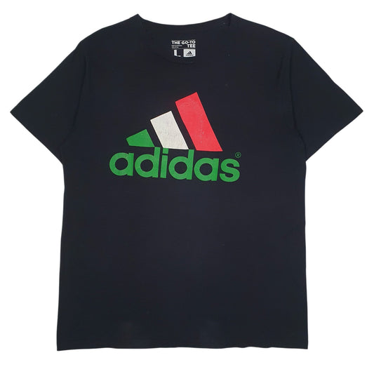 Mens Black Adidas Spellout Short Sleeve T Shirt
