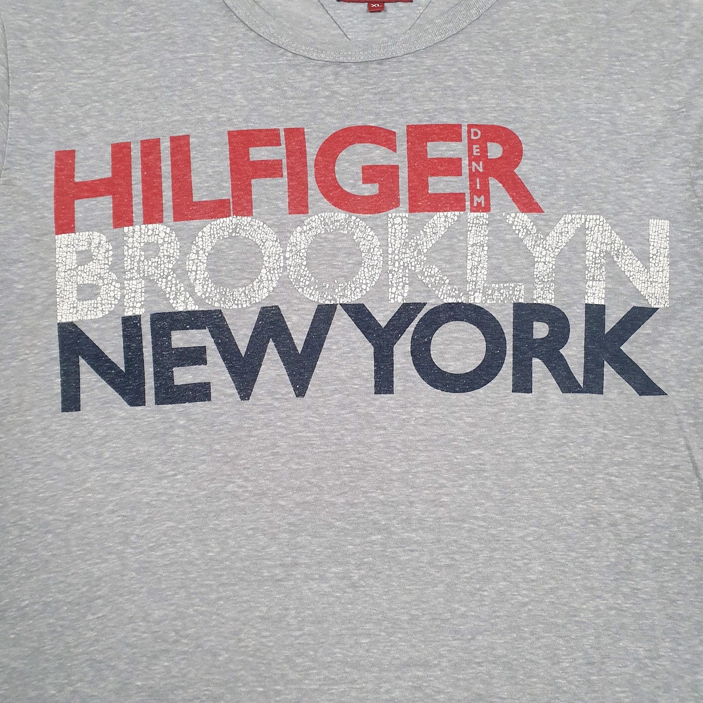 Mens Grey Tommy Hilfiger Spellout  T Shirt