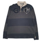 Mens Grey Banner Supply Rugby Long Sleeve Polo Shirt