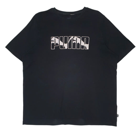 Mens Black Puma Spellout Short Sleeve T Shirt