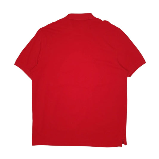Mens Red Nautica Classic Fit Tall Hoodie Polo Shirt