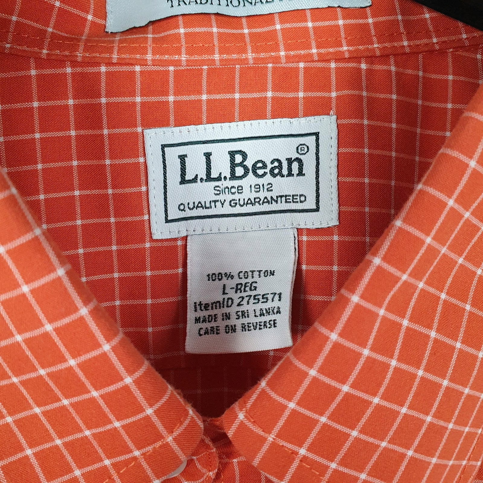 Mens Orange L.L.Bean   Shirt