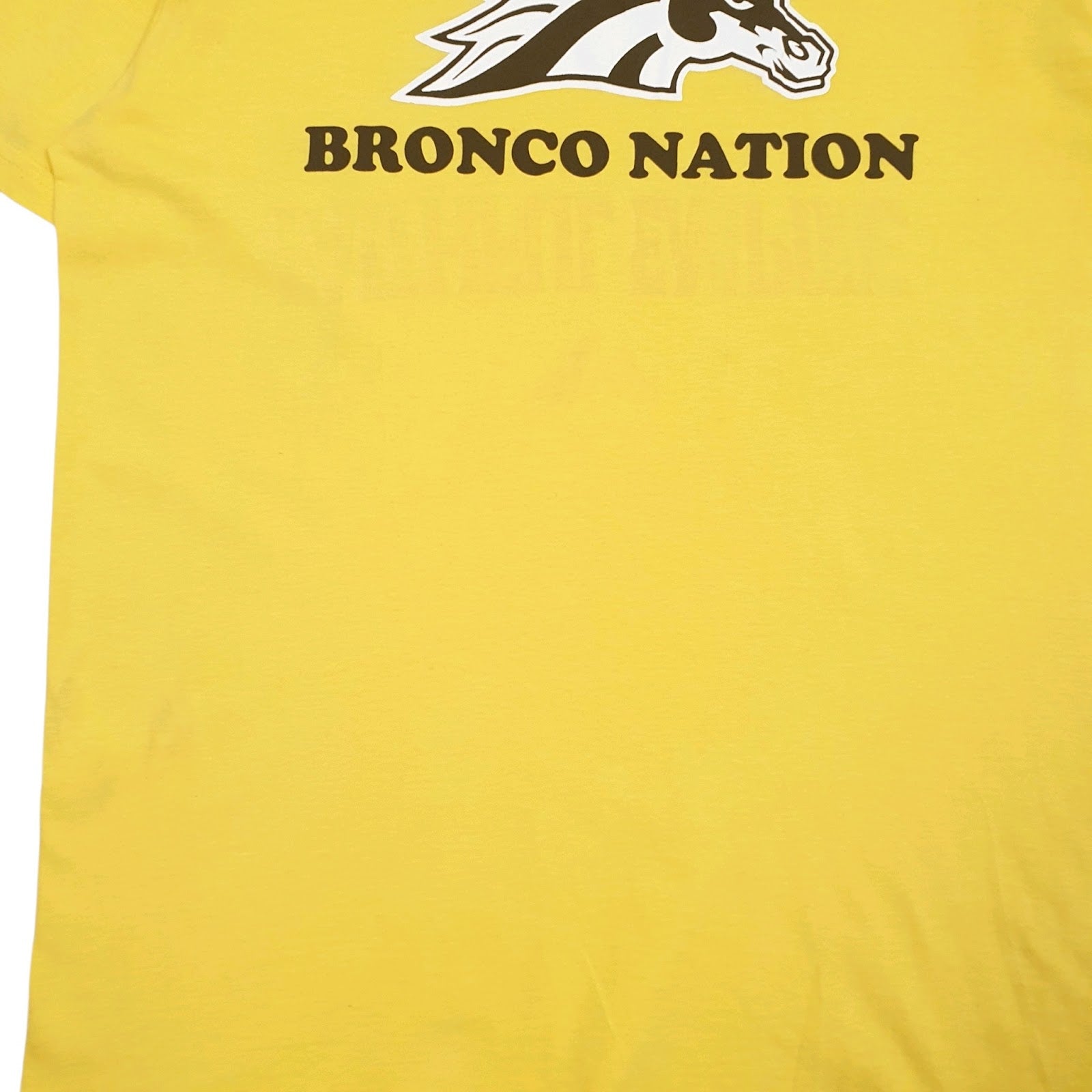 Mens Yellow Gildan Bronco Nation  T Shirt