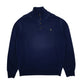Mens Navy Polo Ralph Lauren Henley Quarter Zip Jumper