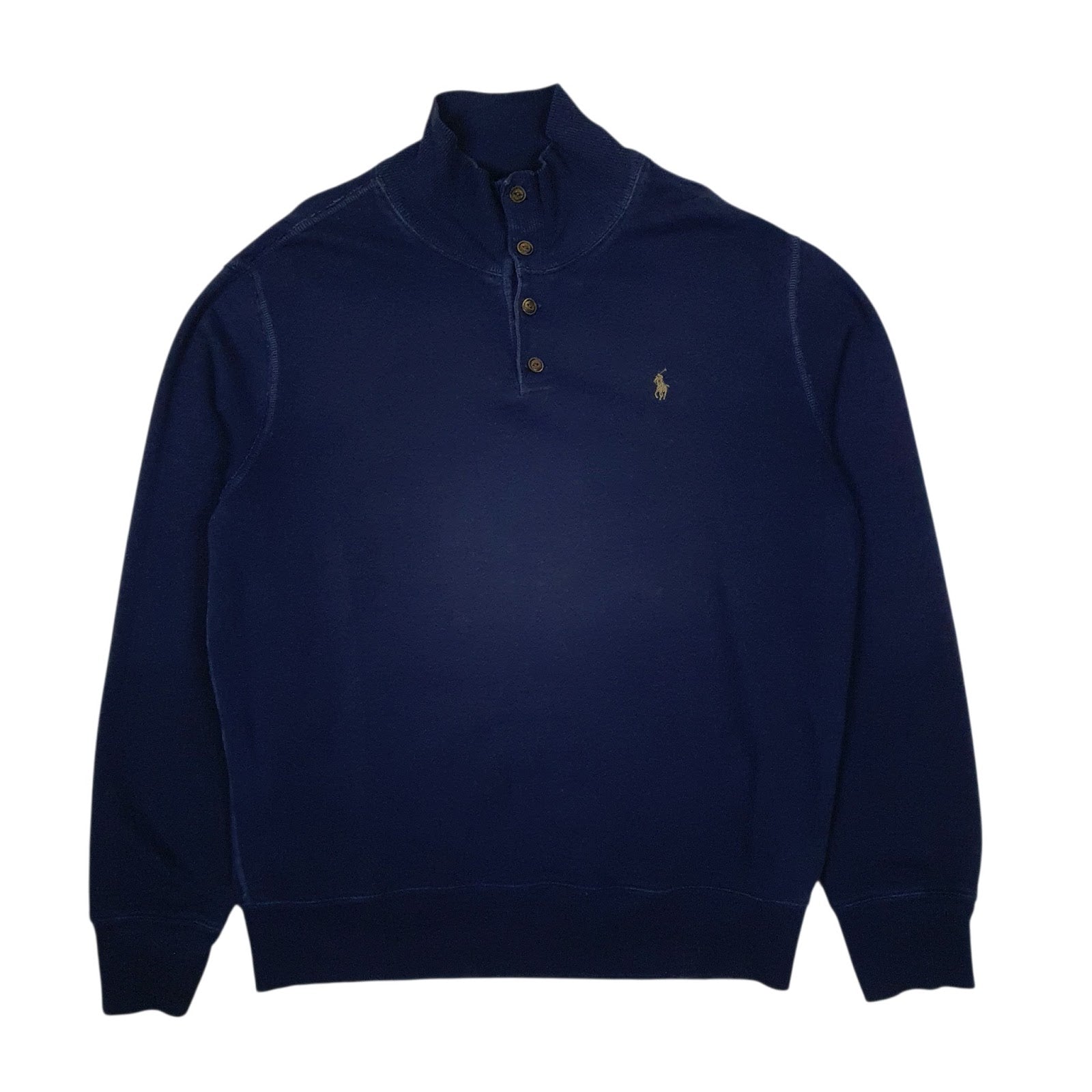 Mens Navy Polo Ralph Lauren Henley Quarter Zip Jumper