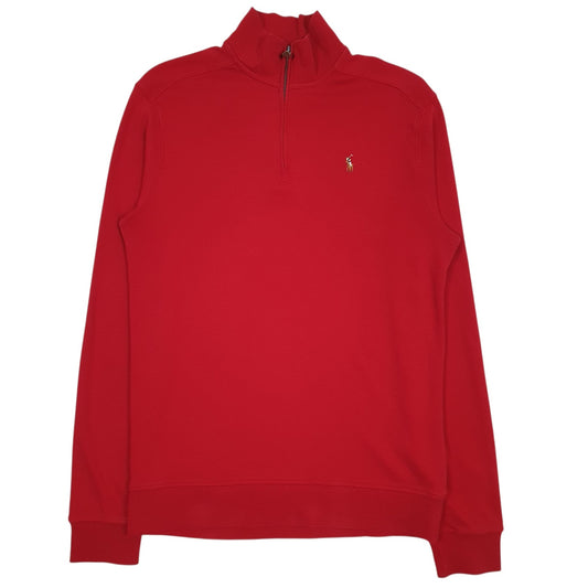Mens Red Polo Ralph Lauren  Quarter Zip Jumper