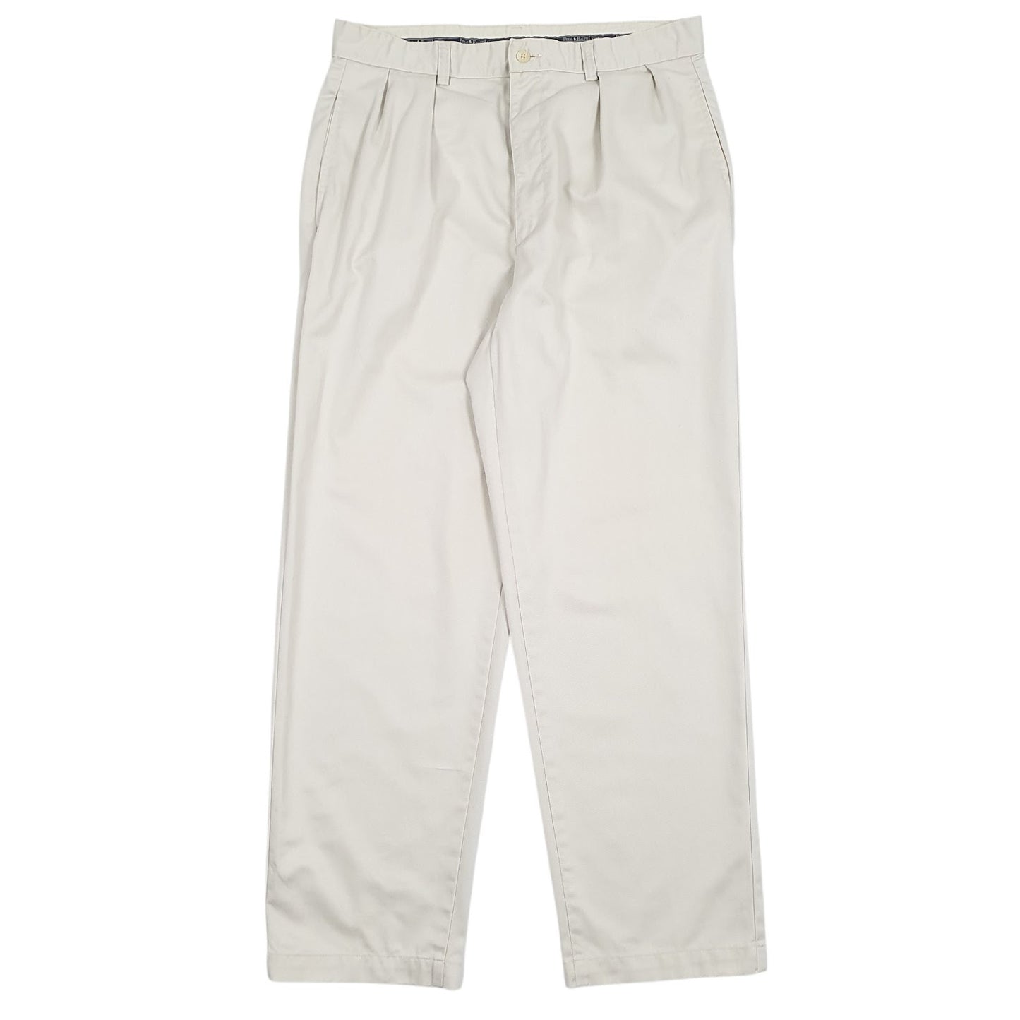 Mens Cream Polo Ralph Lauren Pleated Chino Trousers