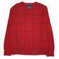 Mens Red Tommy Hilfiger  V Neck Jumper