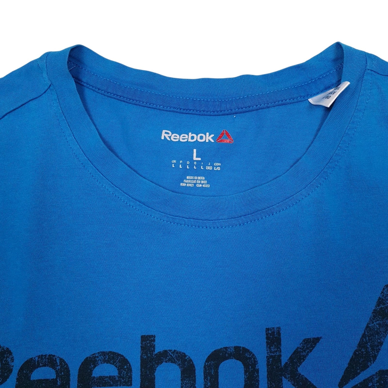 Mens Blue Reebok   T Shirt