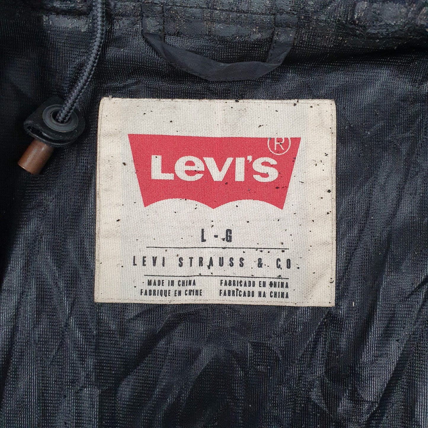 Mens Black Levis   Coat