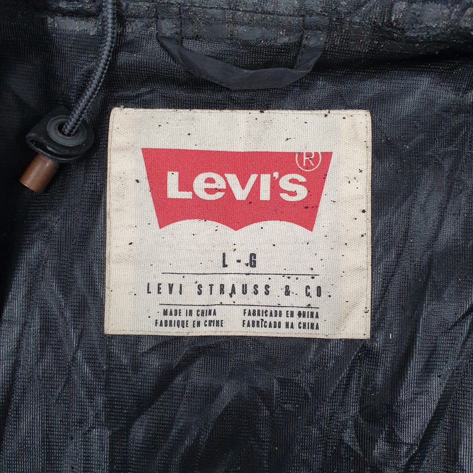 Mens Black Levis   Coat