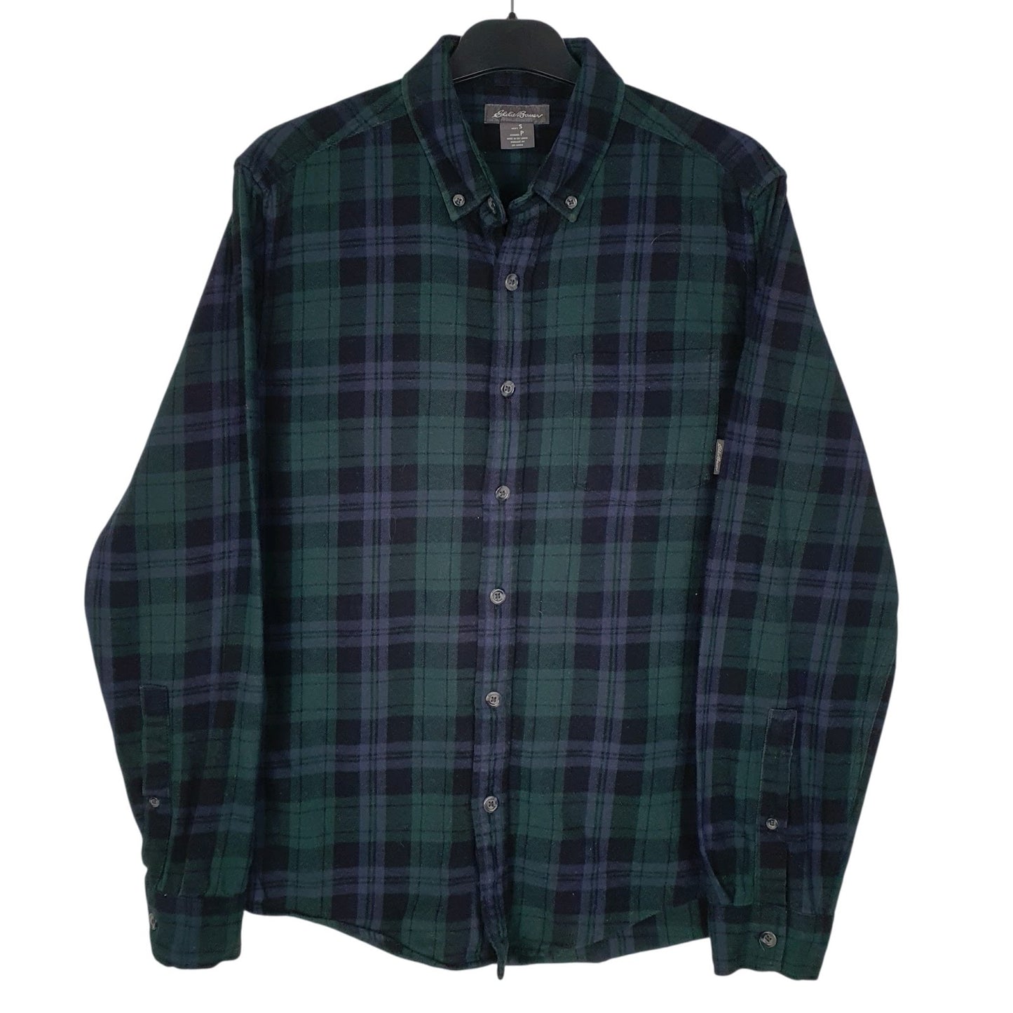 Mens Green Eddie Bauer Flannel Long Sleeve Shirt