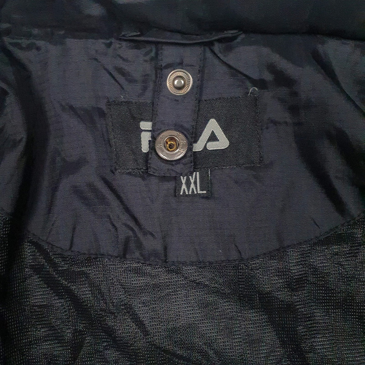Mens Black Fila Hooded  Coat