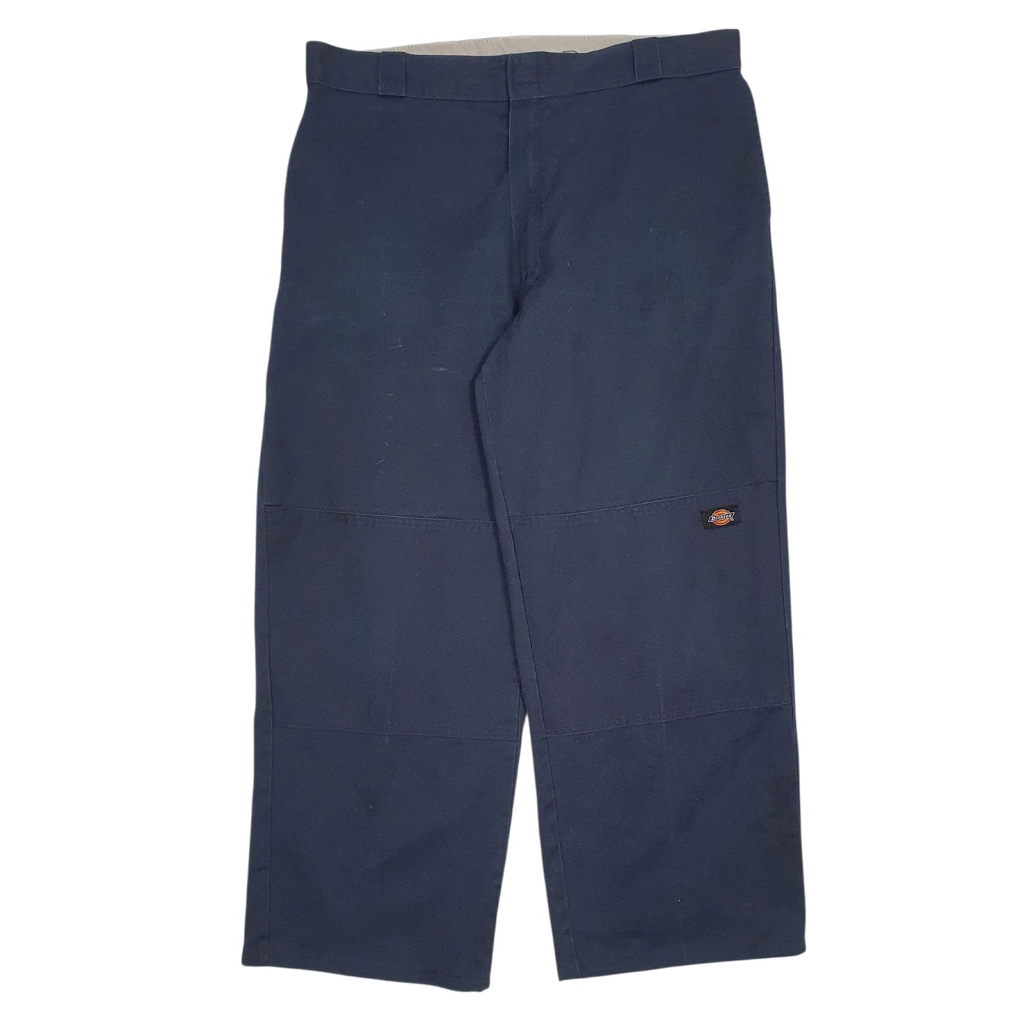 Mens Navy Dickies Workwear Double Knees Chino Trousers