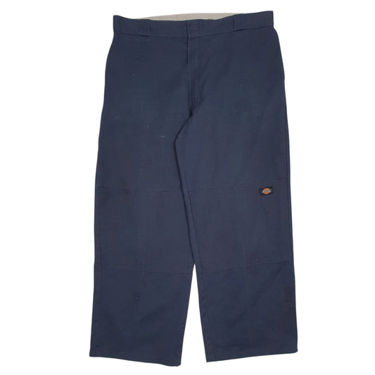 Mens Navy Dickies Workwear Double Knees Chino Trousers