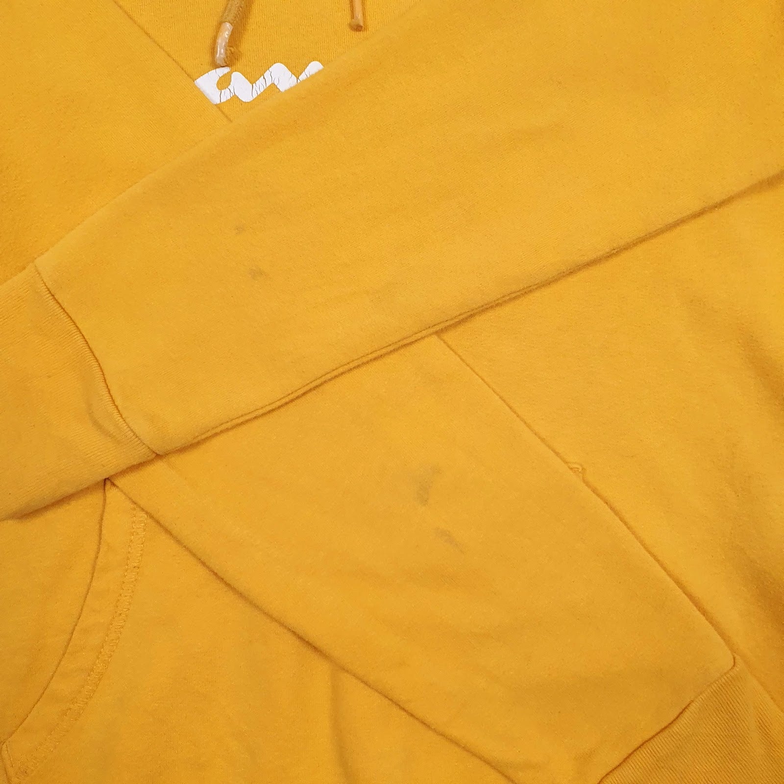 Womens Yellow Champion Spellout Hoodie Jumper